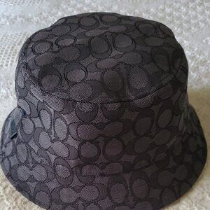 Coach Black Patterned Bucket Hat